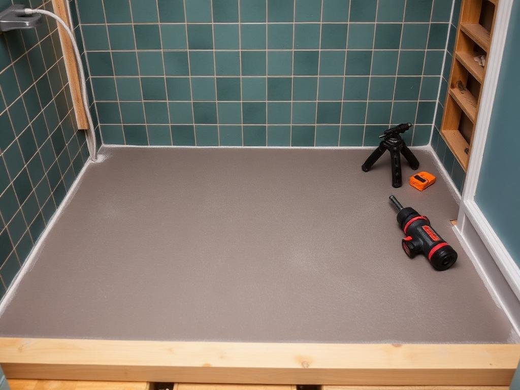 Renovation floor screed after tile removal