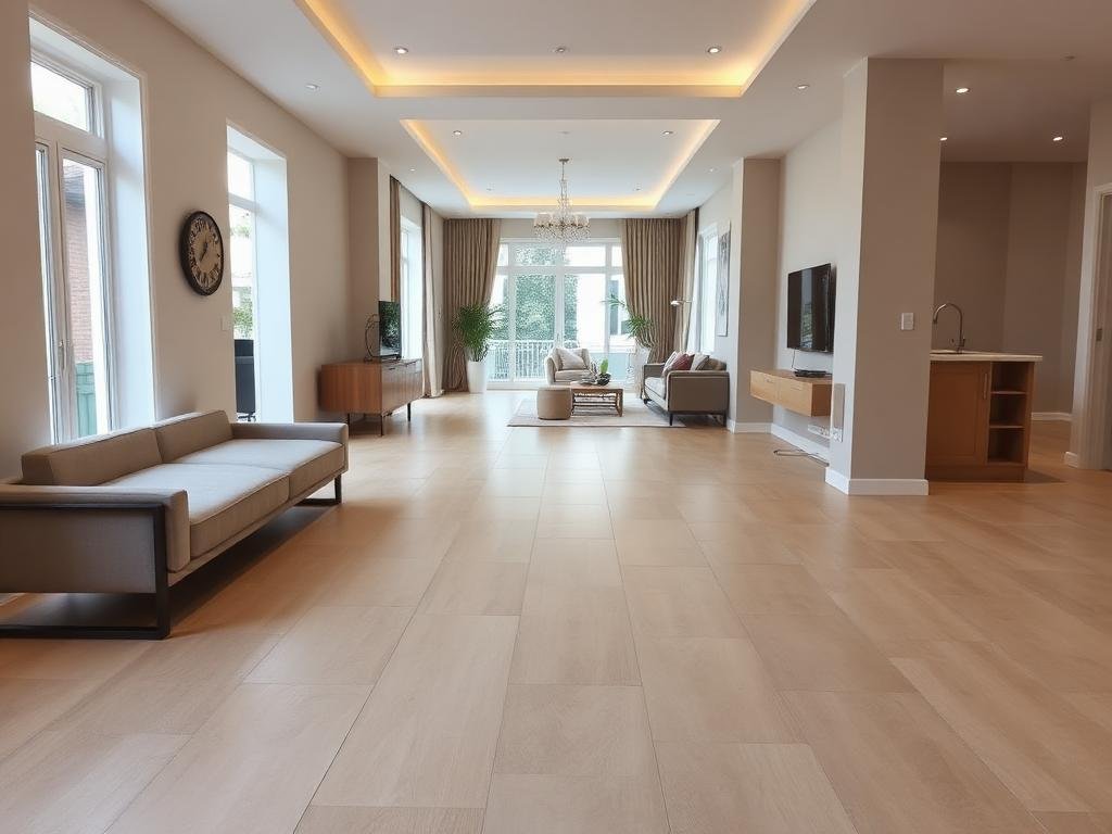 Large format floor and wall tiling